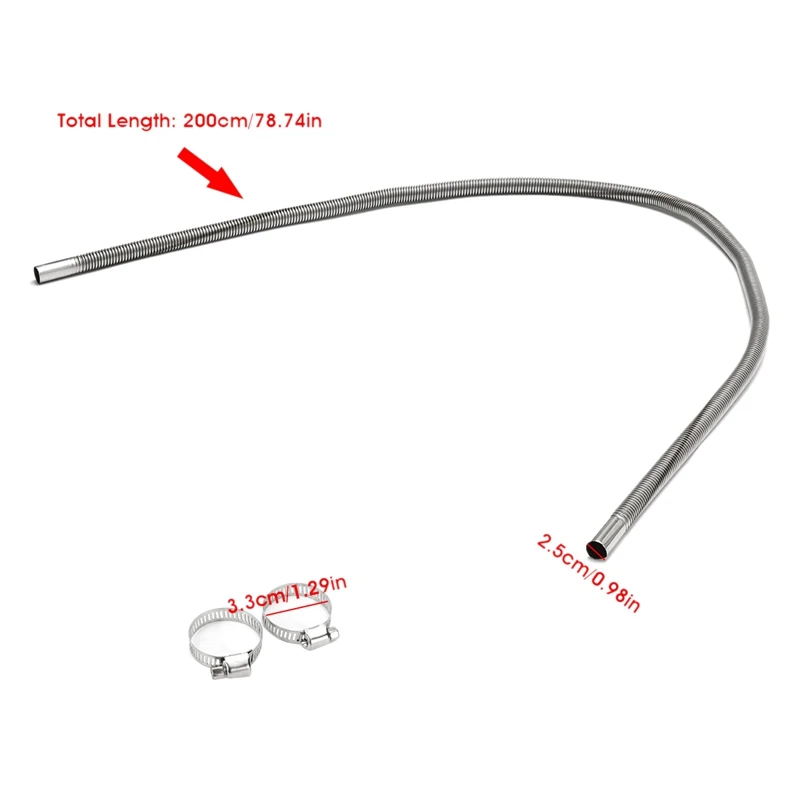 Автомобильный воздухонагреватель 200 см выхлопная труба с 2 зажимами для