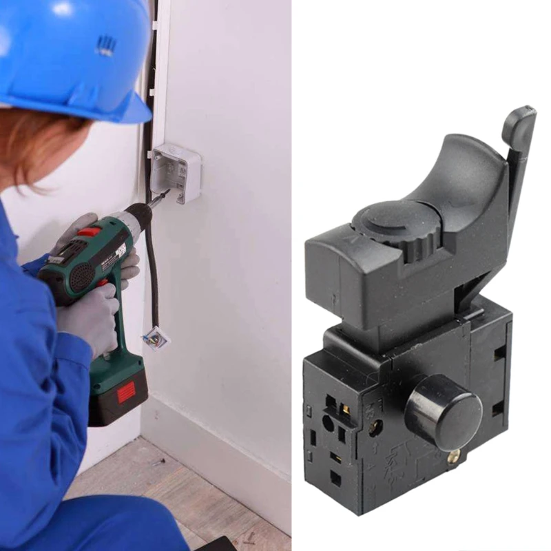 

2Pcs FA2-6/1BEK Lock on Power Tool Electric Drill Speed Control Trigger Button Switch 6(6)A 250V 5E4