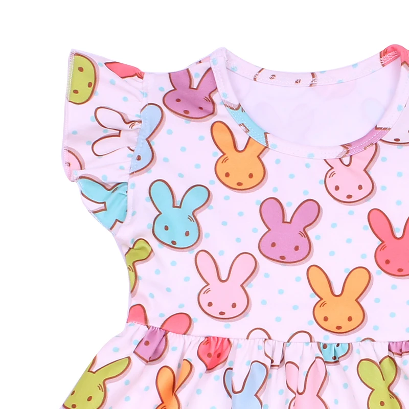 Весенне-летнее платье с кроликом для малышей детская Пасхальная Изысканная