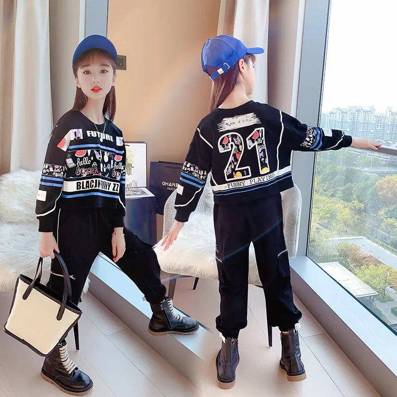 Детская одежда костюм 2021 Весна Осенняя фирменная в Корейском стиле Милая