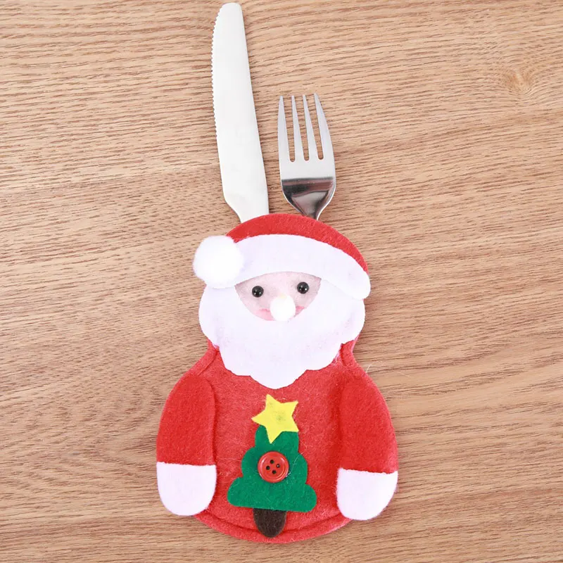 Рождественский набор ножей вилок столовых приборов декоративный чехол с