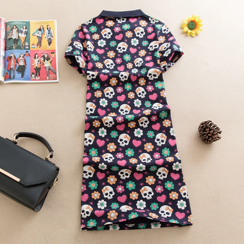 Новинка повседневные платья-поло с принтом животных и цветов женские летние