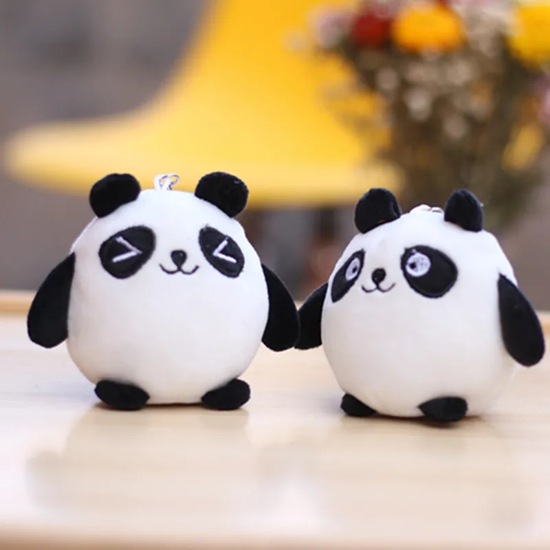 

High 10CM New Cute Plush Panda Keychain Fur Animal Doll Keychains Women Girl Bag Car Pendant Keyring Accessories Holiday Gift