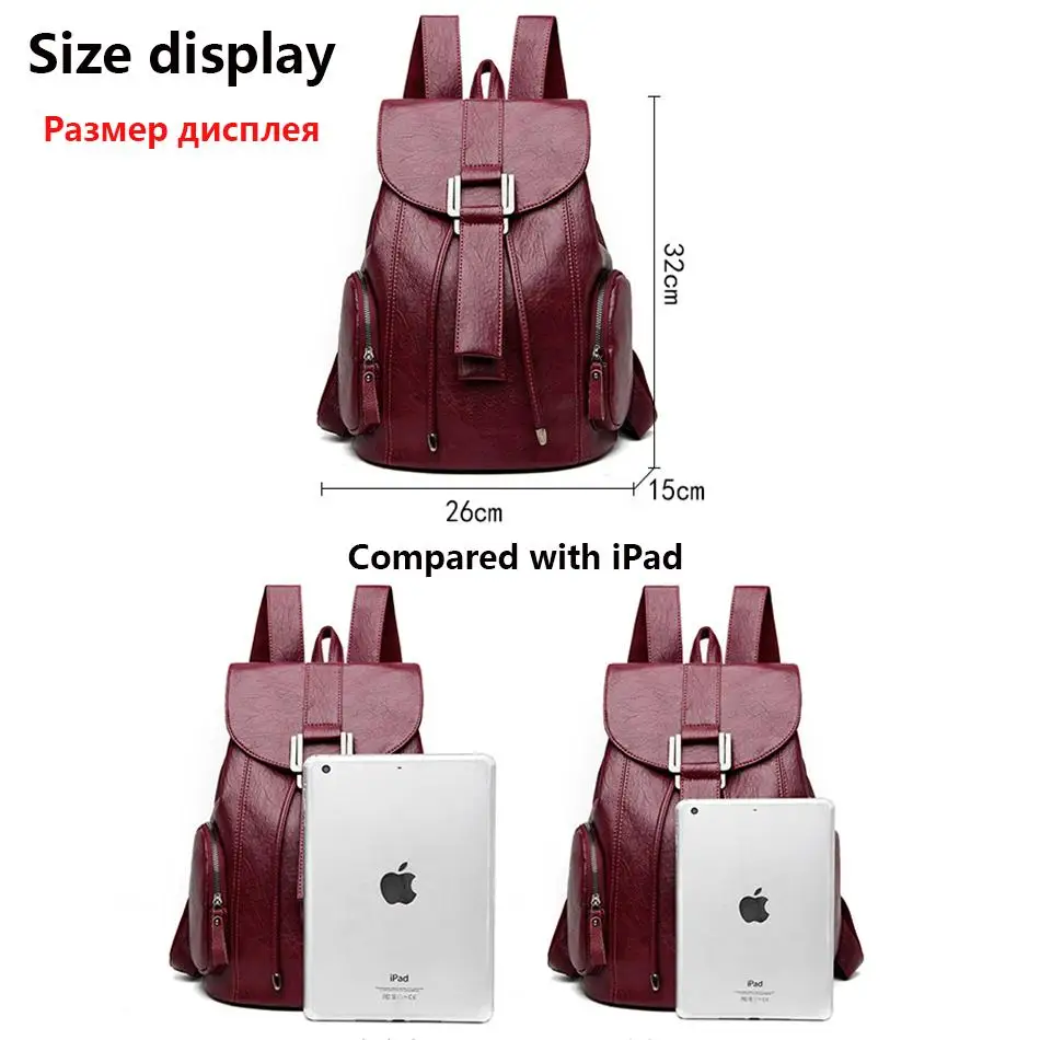 

Women 's Backpack 2021 New High Quality Soft Leather Leisure Travel Large Capacity School Bags for Teenage Girls Black