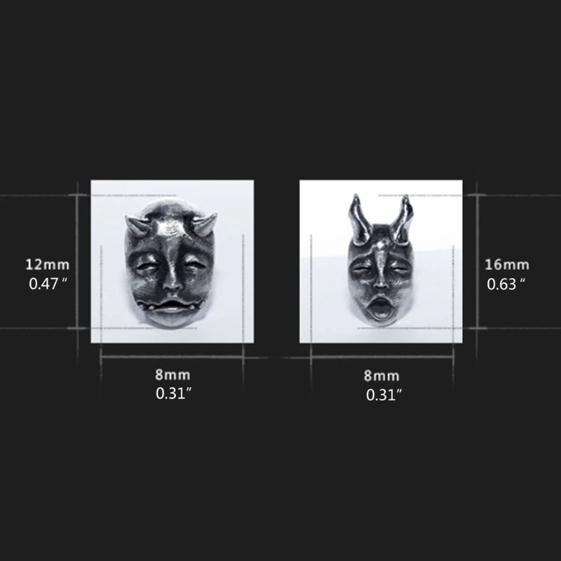 

Gothic Horned Demon Baby Face Stud Earrings Vintage Devil Prajna Skull Earrings Unisex Biker Punk Evil Studs Jewelry