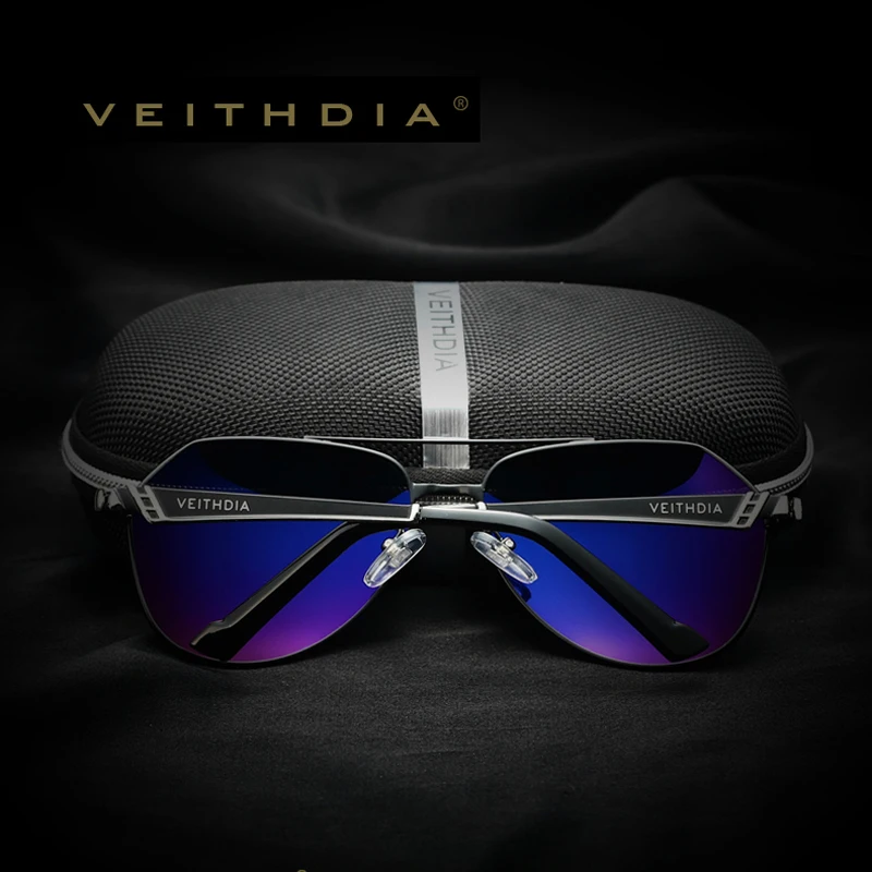 Мужские солнцезащитные очки VEITHDIA брендовые из нержавеющей стали с