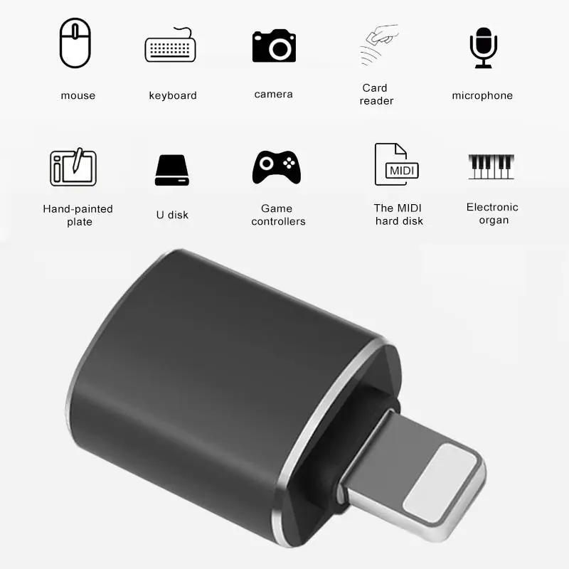 

OTG USB Adapter Lighting Male to USB3.0 iOS 13 Charging Adapter For iPhone 11 Pro XS Max XR 8 7 6s iPad Keyboard Mouse Adapter