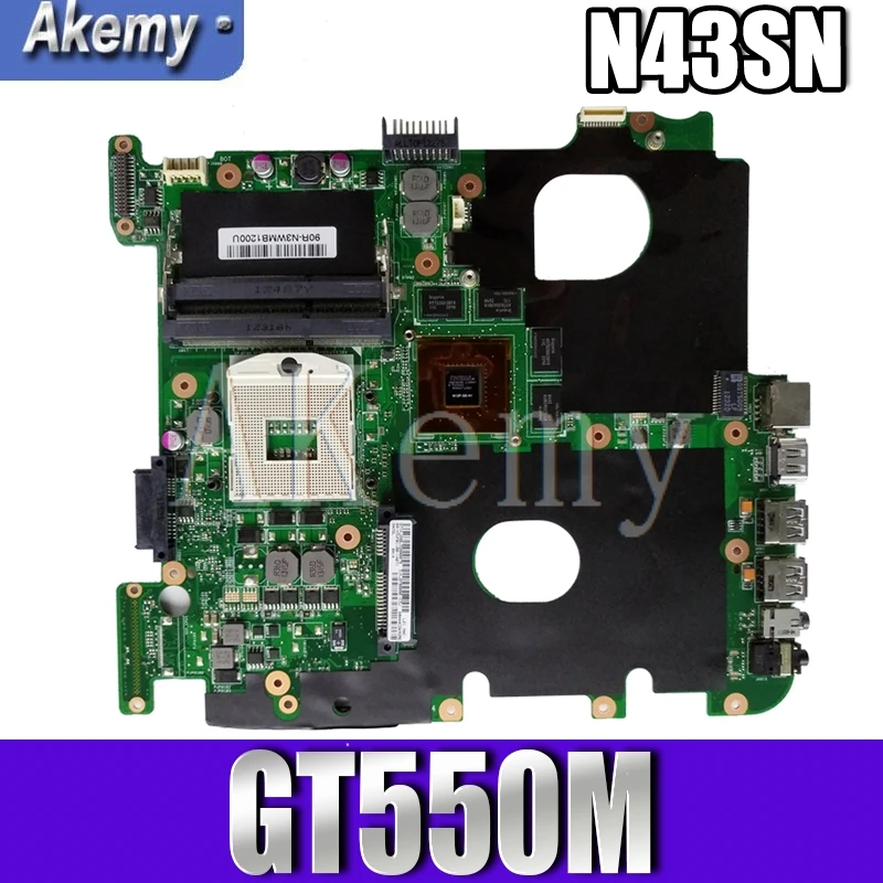

Akemy N43SN материнская плата GT550M для For Asus N43S N43SL N43SN N43SM материнская плата для ноутбука протестированная 100% оригинальная материнская плата