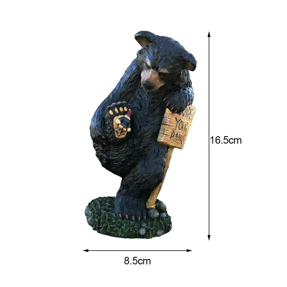 

1Pcs Black Bear Statue Garden Decoration Resin Crafts Home Decoration Outdoor Gardening Decoration Ornaments