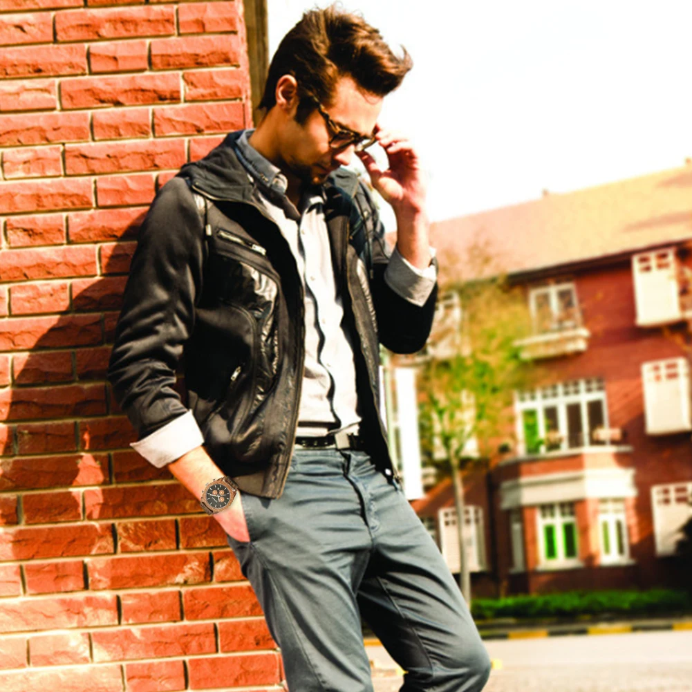 Мужские деревянные часы Мультифункциональный деревянный мужские с тремя