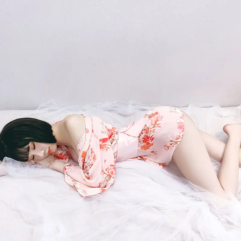 

Chiffon Wedding Bride Bridesmaid Robe Floral Bathrobe Short Kimono Robe Night Robe Bath Robe Fashion Dressing Gown For Women