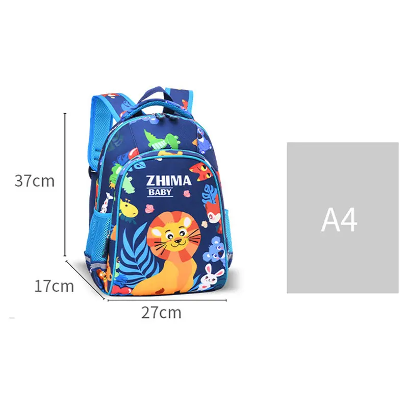 High Quality Kids School Bags Orthopedic Backpack Children Animal Zoo Printed Lighten Burden Bookbags Mochila Infantil Escolares