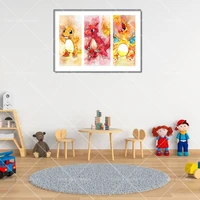 anime pokemon poster charmandercharizard canvas painting mural kids gift child bedroom home wall picture decoration