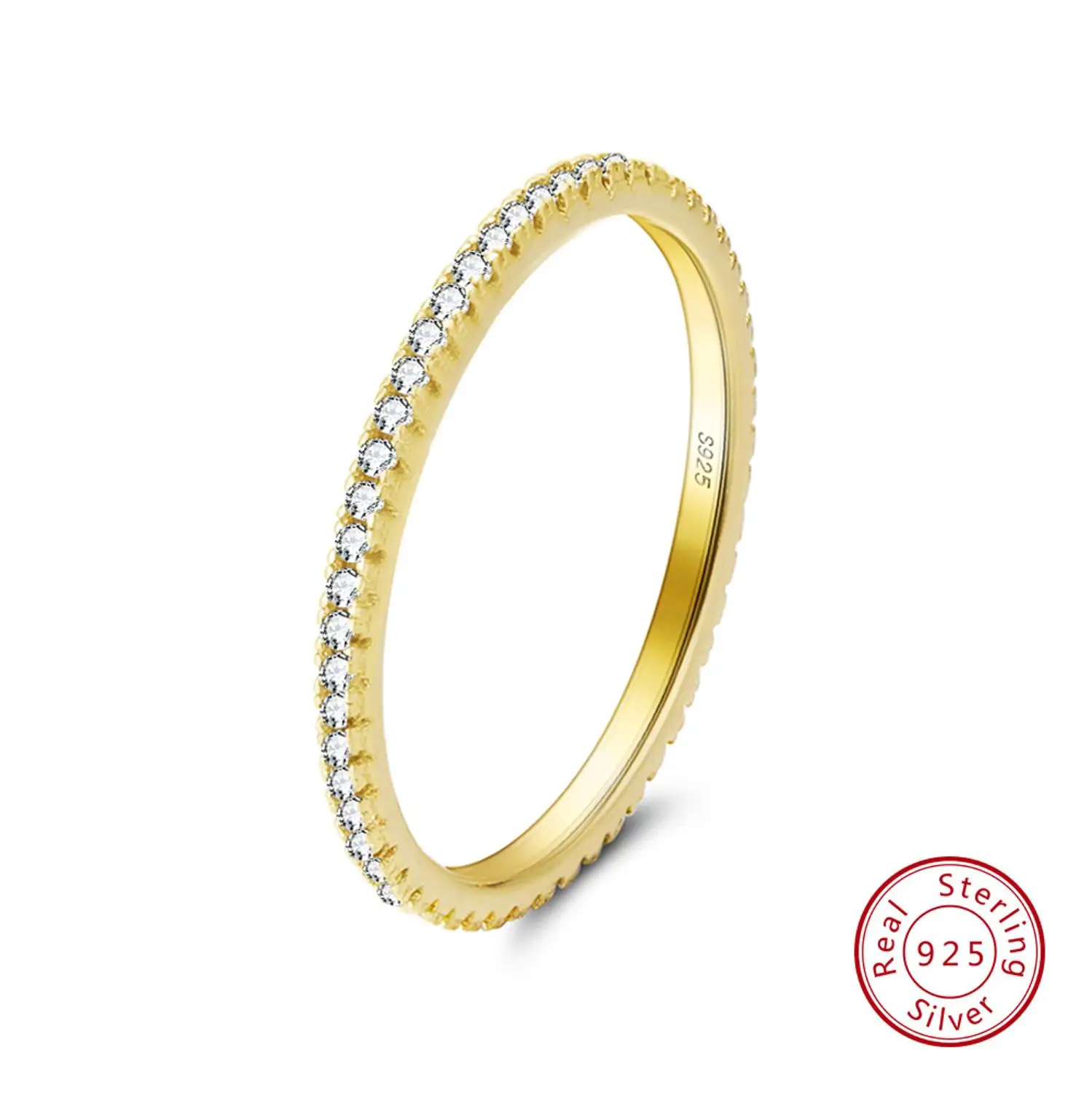 ORSA JEWELS, серебряное стекируемое кольцо из натуральной 925 пробы, CZ, кольца на палец вечности для женщин, украшения на свадьбу, годовщину SR63-L