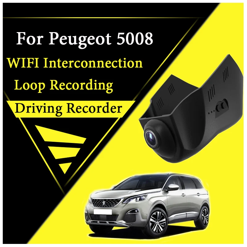 

Видеорегистратор автомобильный, с Wi-Fi, для Peugeot 5008, T87, 2017 ~ 2020