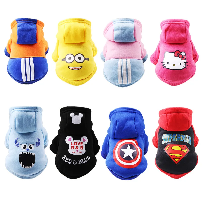 

Pet clothes autumn winter new dog cat cartoon hat sweater warm Faddy one-piece sweater small dog clothes