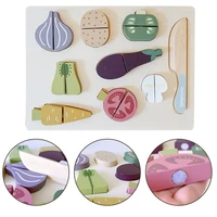 plane vegetables cutting puzzles early educational wooden play house toys simulation kitchen pretend toys for kids children gift