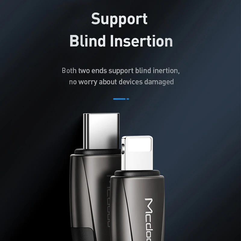 Mcdodo USB-C PD 18W кабель для быстрой зарядки type C для зарядного устройства lightning USB C для iPhone XR XS Max 8 Plus iPad Pro Кабель
