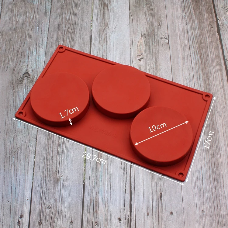 

3PCS Disc 3 Cavity Large Round Silicone Mold Jewelry Making Non-Stick Baking Mold Candy Soap Resin Artwork