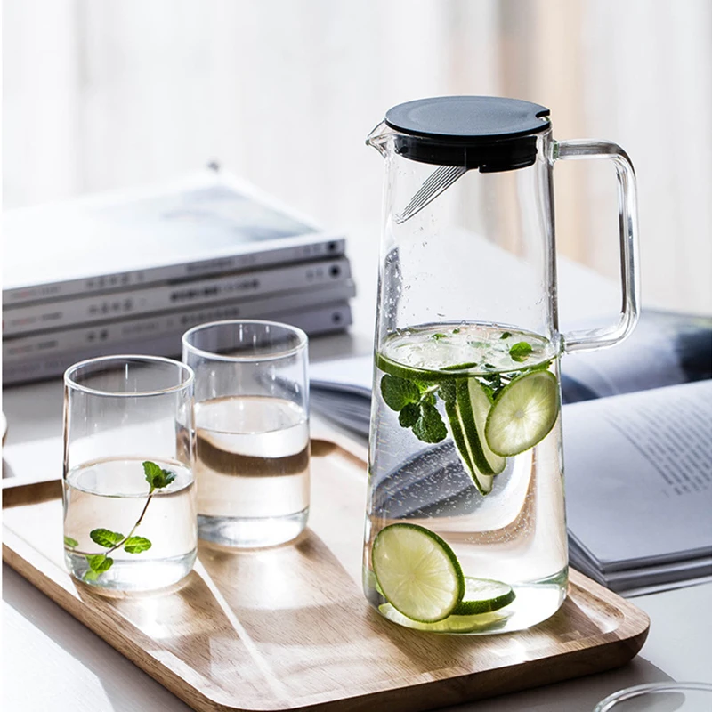 Прозрачная термостойкая бутылка для воды стеклянный чайник большой емкости с