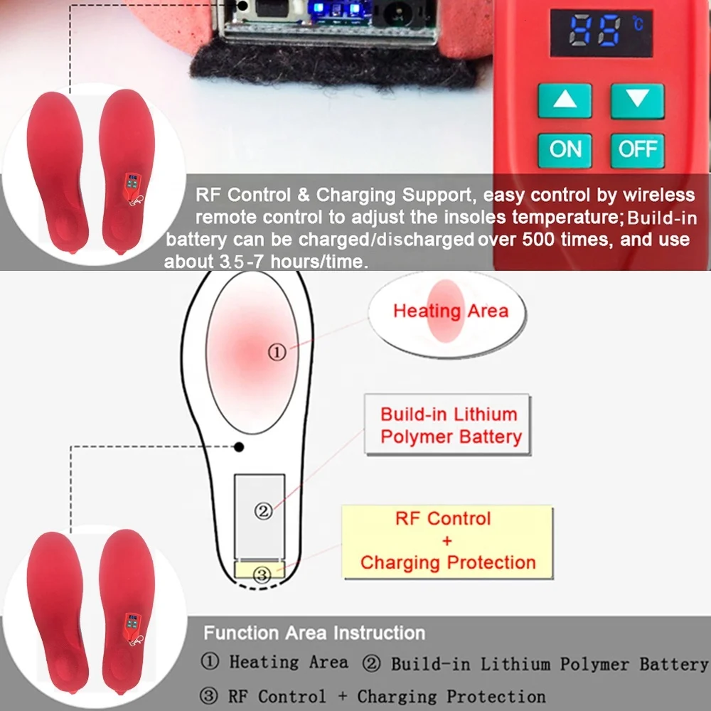 Зимние холодные ноги тепловая электрическая обувь Вставки с подогревом стельки