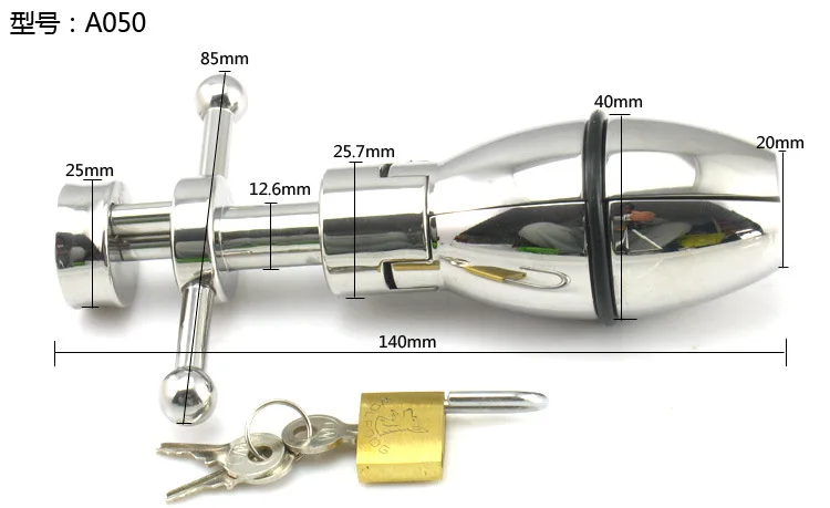 Анальная пробка из нержавеющей стали с замком для мастурбации интимная страсть