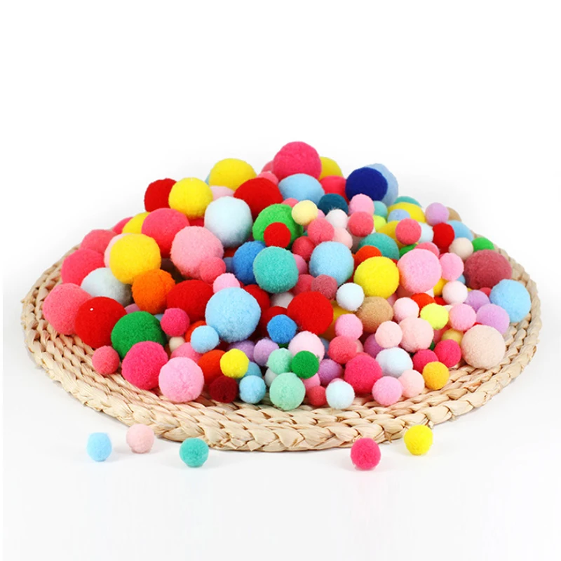 Большой средний и маленький цветной плюшевый шарик меховой сделай сам