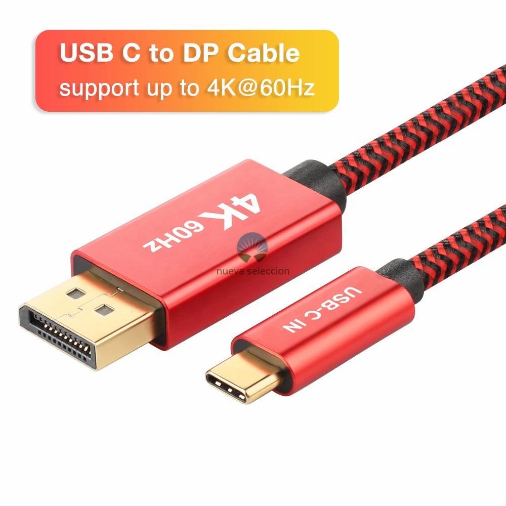 

1.8m 4K 60Hz USB Type C DP Cable Alt Mode DP Cable DisplayPort Adapter Monitor Display Projector USB C for Android Phone Laptop