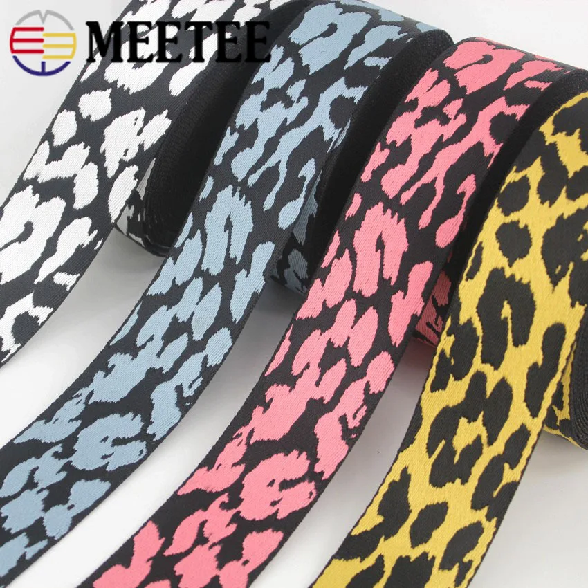 5 м 50 мм леопардовая жаккардовая полиэфирная тесьма ремень рюкзак наплечный