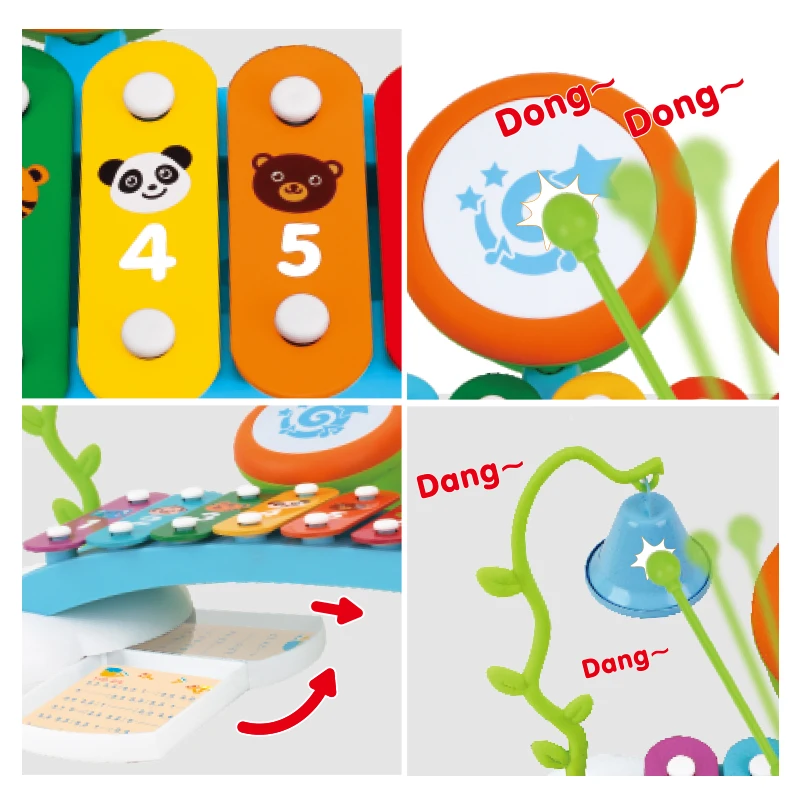HOLA TOYS 909 детские игрушки Красочные радужные ручная ударная фортепиано 8 Note