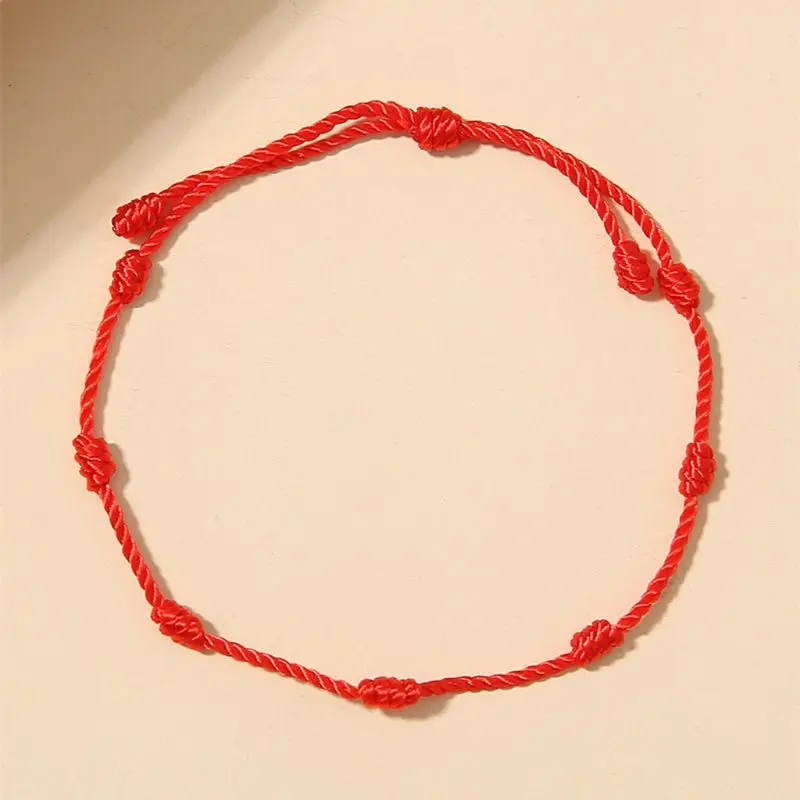 

2Pcs 7 Knots Red String Bracelet for Protection Evil Eye Good Luck Amulet for Success and Prosperity Friendship bracelet