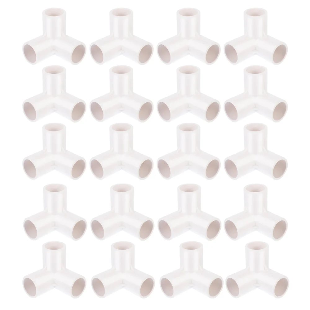 

20 Pcs Water-pipe Joints 3 Ways Joints Pipeline Connectors(White 3 Interface)