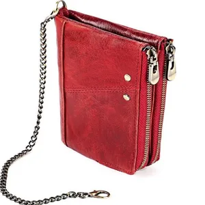 Модный женский кошелек из натуральной кожи, дизайнерский женский короткий клатч на молнии с Rfid-защитой и кредитницей для удостоверения личности, мини-клатч с кармашком для мелочи