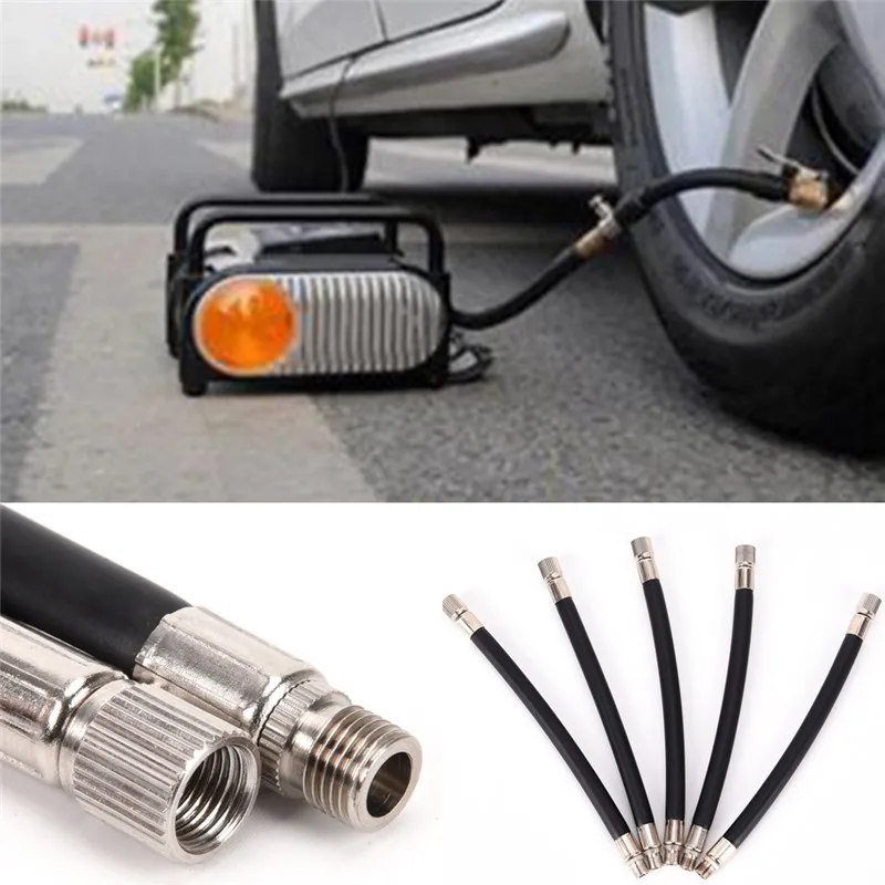 

Flexible Rubber Tyre Valve Extension 160mm Twin Wheel Lorry Van Bus Adapter Black