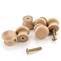 15pcs single hole drawer knobs natural wooden mini handles wardrobe door pull cabinet kitchen hardware furniture accessories