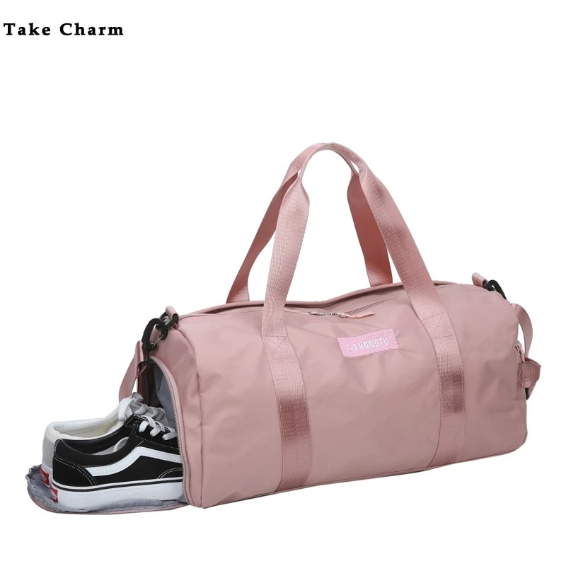 

2020 новые мягкие женские сумки через плечо из ткани Оксфорд, дорожная сумка, одноцветная Мужская спортивная сумка, можно положить обувь, круг...