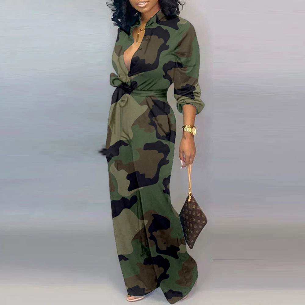 Камуфляжные повседневные женские комбинезоны в африканском стиле 2020 весенние