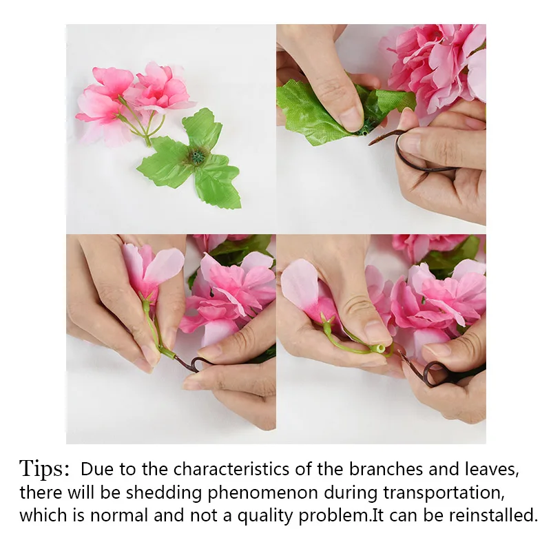 

Artificial Flower String Cherry Blossom Flower Garland Silk Flower Vine Rattan Fake Flower Wedding Arch Home Garden Wall Decor