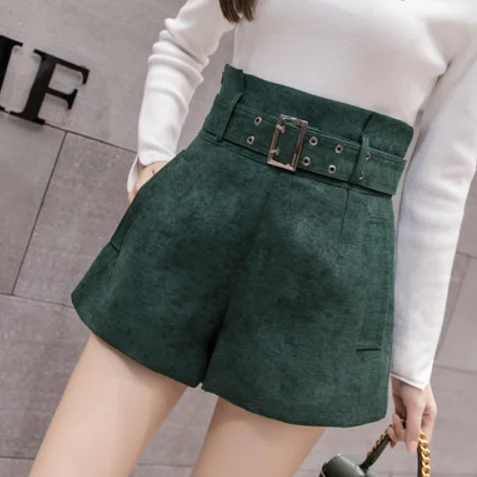 Женские шорты с высокой талией корейские элегантные а образные широкие короткие