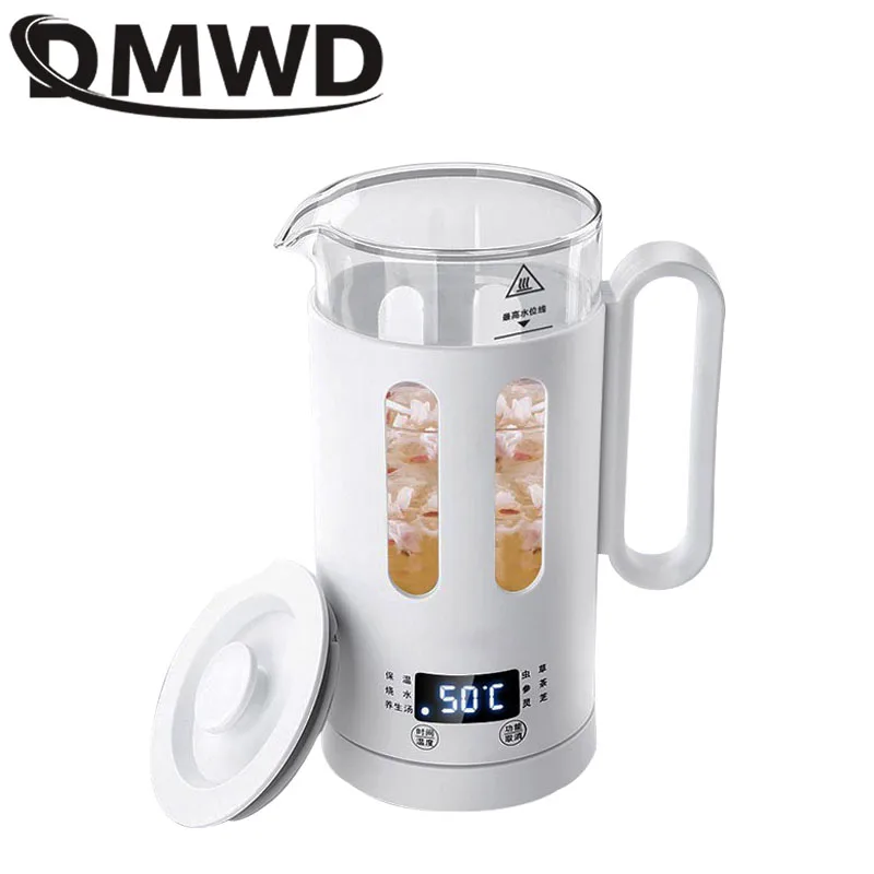 

DMWD Mini Electric Kettle Health Preserving Glass Pot Hot Water Heating Boiler Cup Teapot Bottle Stew Soup Slow Cooker Heater EU