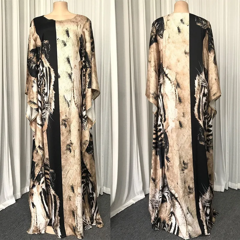 Африканская абайя с принтом Дашики платье рукавом летучая мышь хиджаб свободный