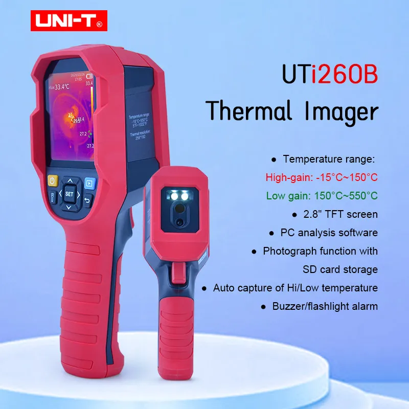 

UNI-T UTi260B HD 256*152 Pixels Industrial Infrared Thermal Imager Camera Temperature Imaging Circuit Electrical Maintenance