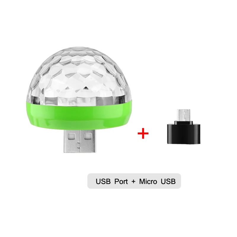 usb micro USB светодиодные фонари для вечеринки музыкальный Датчик USB Мини диско DJ сценический световой эффект хрустальный магический шар лампа для дома вечерние караоке - Цвет: usb micro