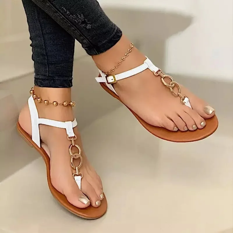 

2021 New Flat Sandals Women Clip Toe Flip Flops Sandal Woman Buckle Beach Ladies Sandalias Summer Shoes Fashion Plus Size 43
