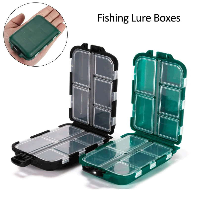

10 Compartments Fishing Lure Boxes Bait Storage Case Fishing Tackle Storage Trays Hooks Organizer Waterproof Fishing Accessory
