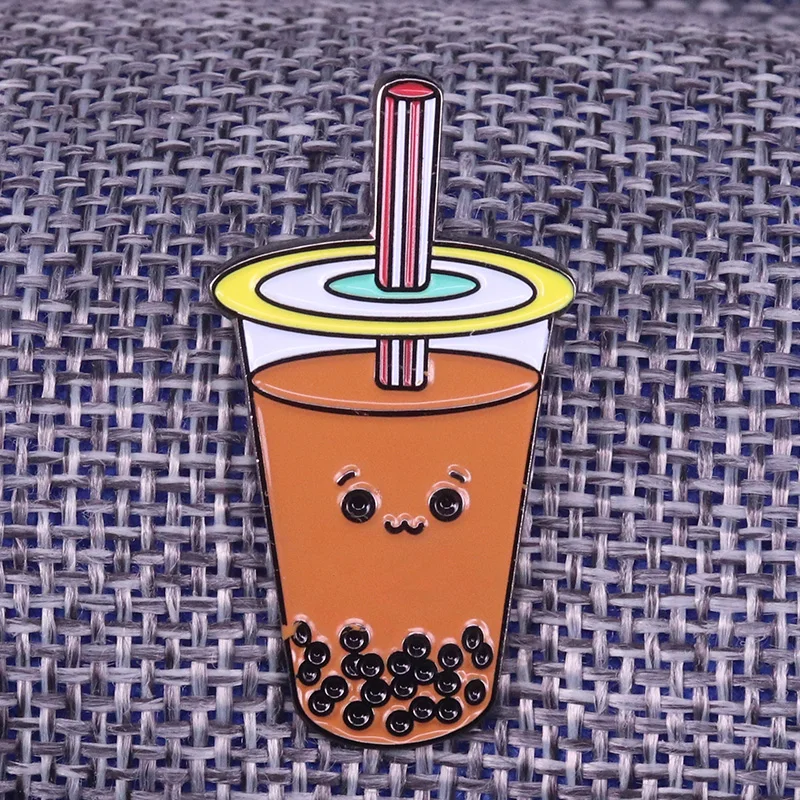 Kawaii Boba Bubble Tea эмалированная брошь кнопка этот молочный чайный напиток в настоящее