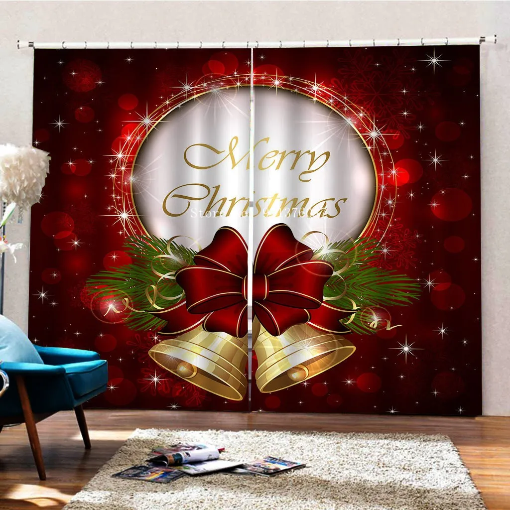 Рождественская елка красное украшение фотообои для окон Декор дома Подарочный