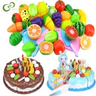 Пластиковый набор для ролевых игр, игрушка сделай сам для торта, резки фруктов, овощей, игрушки для ролевых игр, развивающий подарок ZXH