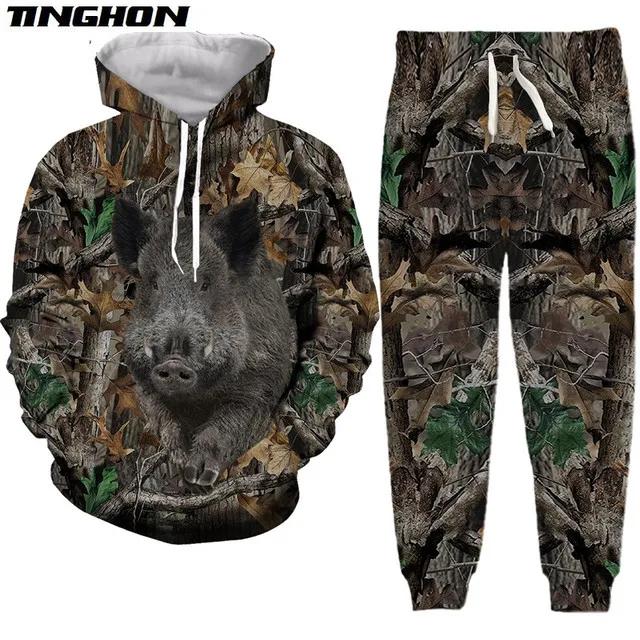 XS-7XL камуфляжные охотничьи животные 3D спортивные костюмы с принтом свитшоты +