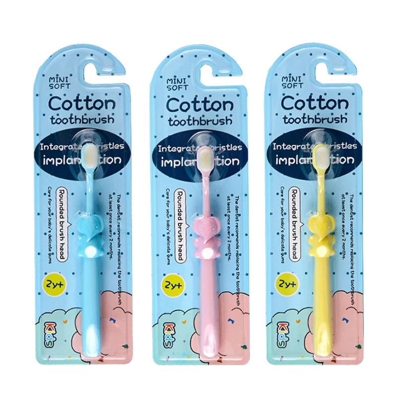 

Baby Toothbrush Training Toothbrush Silicone Soft Fur Single Pack 2-10 Year Old Baby Cartoon Elephant Soft Toothbrush